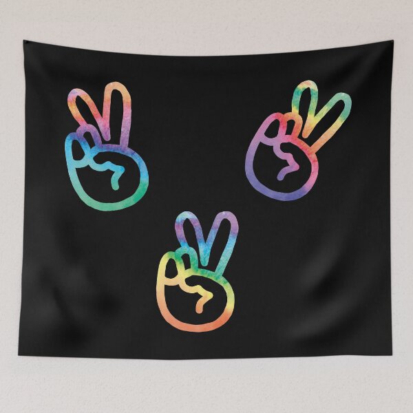 Item preview, mini tye dye peace fingers designed and sold by daisydebby.