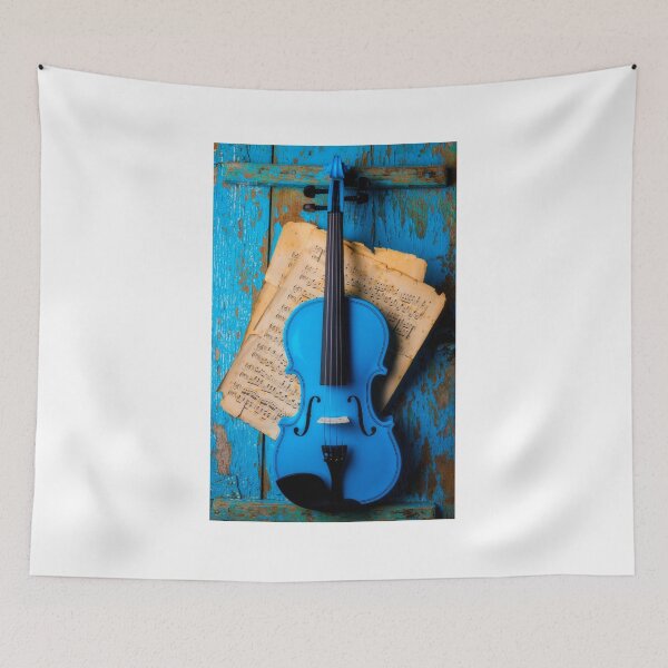 Item preview, Blue Violin Hanging On Blue Wall designed and sold by Garry Gay.