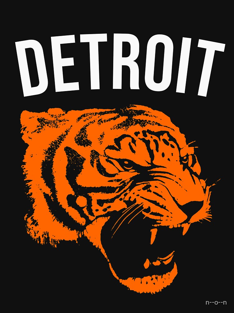 Vintage Detroit Tiger Design Essential T-Shirt for Sale by n--o