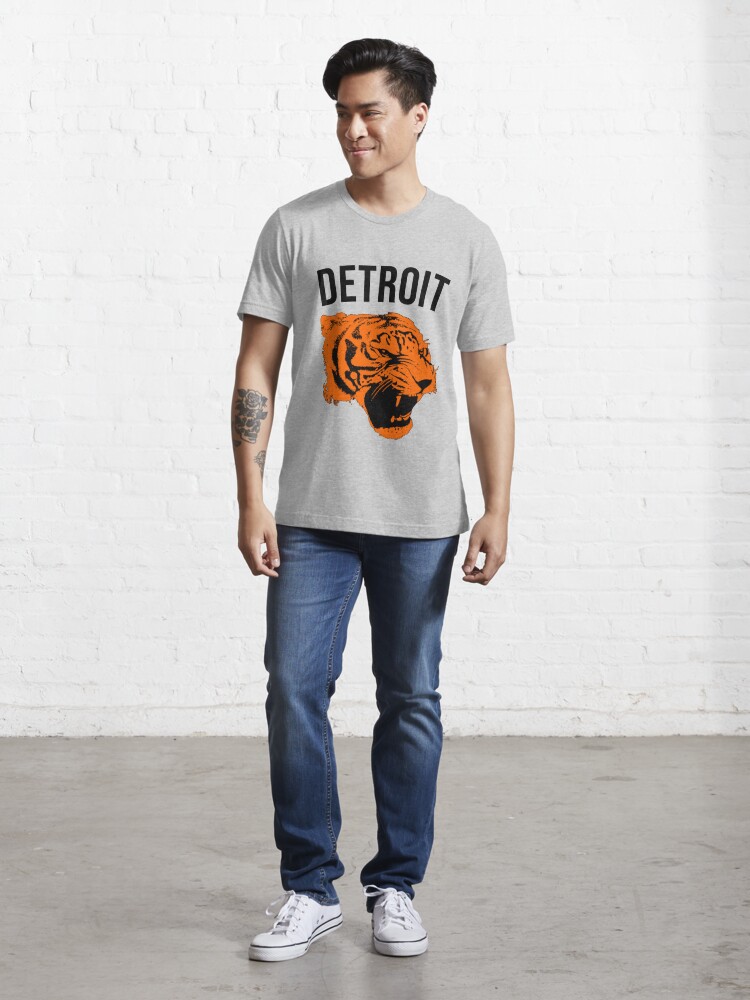 Detroit Tigers Gray Classic Logo Men's Long-Sleeve T-Shirt - Vintage Detroit  Collection