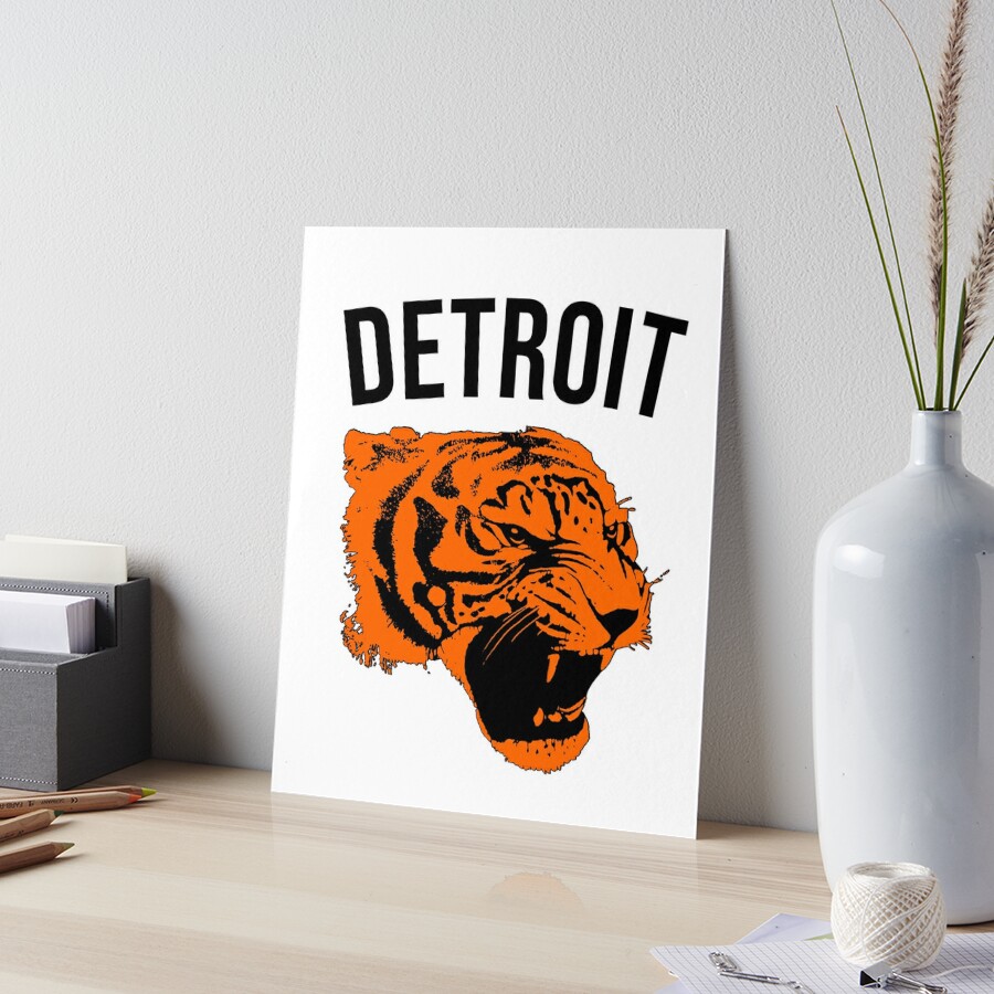 Vintage Detroit Tiger Design Art Board Print for Sale by n--o--n
