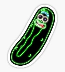 Neon Pickle Rick (Black) Sticker