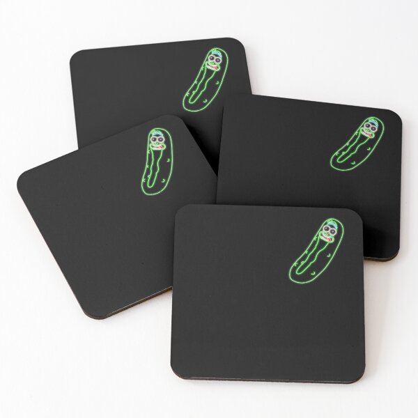 Little Neon Pickle Rick Coasters (Set of 4)