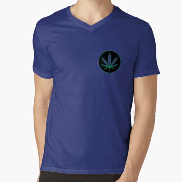 Cannabis Circle Pocket V-Neck T-Shirt