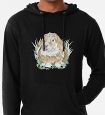 Kaninchen Blumen Sticker Kaninchen Blumenkranz Leichter Hoodie