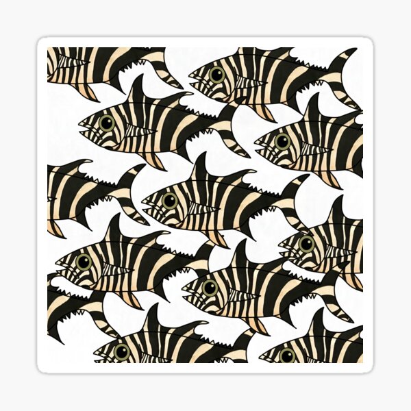 Zebra Fish School Sticker