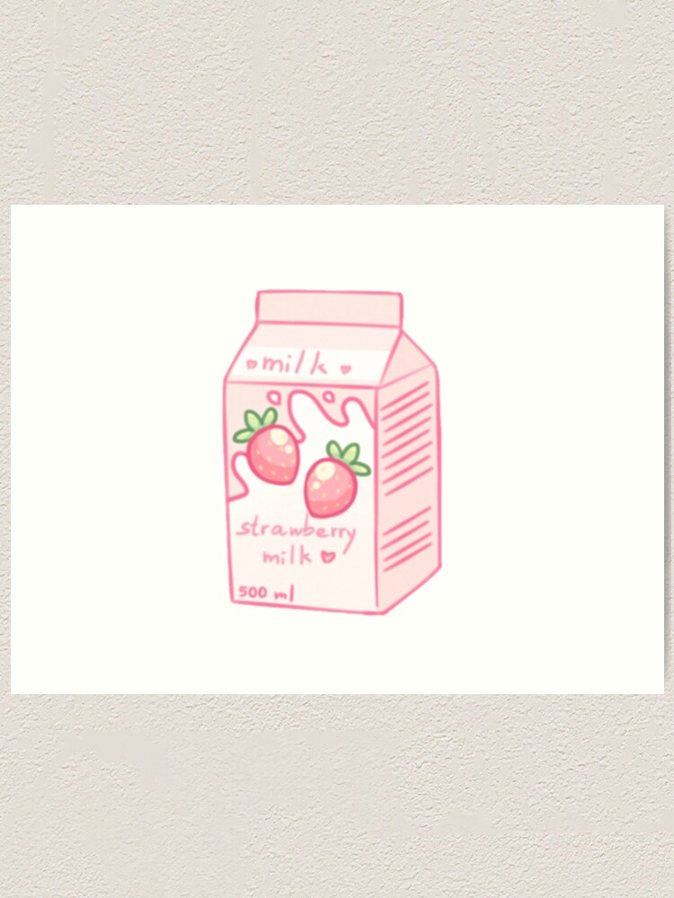 Kawaii strawberry milk with funny anime cow Ornament by Norman W - Pixels