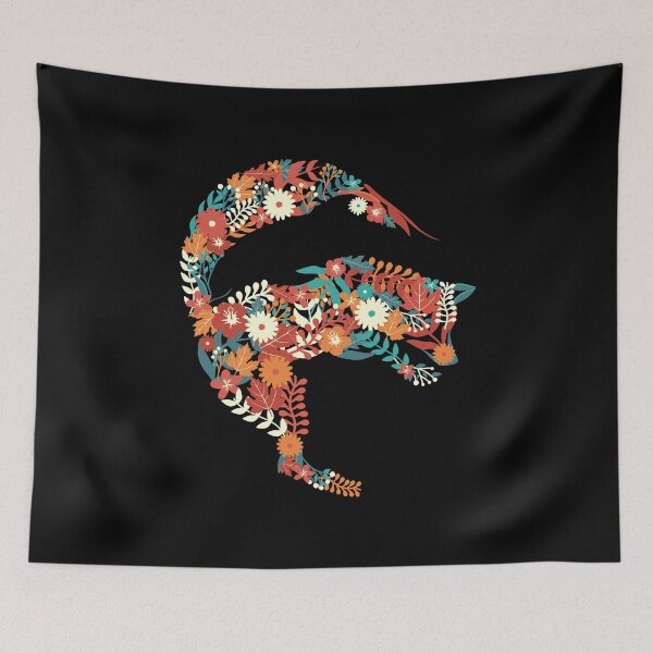 Item preview, Jumping Flower Fox / Wild Forest Animal Colorful Spring Summer Colour Flowers Blossom Predator Clever Smart Cunning Gift Idea designed and sold by SimonGs.