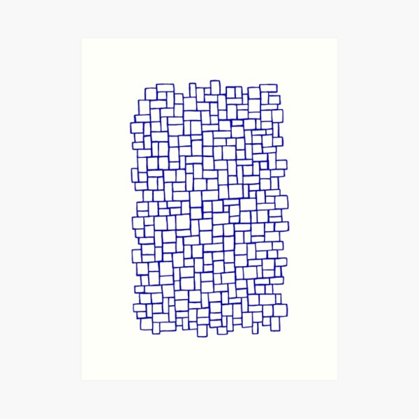 Blue Blocks Art Print