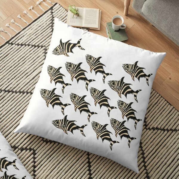 Zebrafish11 White Background Floor Pillow