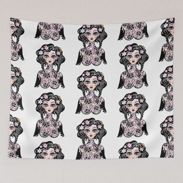 Item preview, Beautiful girl with body of flowers as a spring or summer season symbol. designed and sold by FENIO.