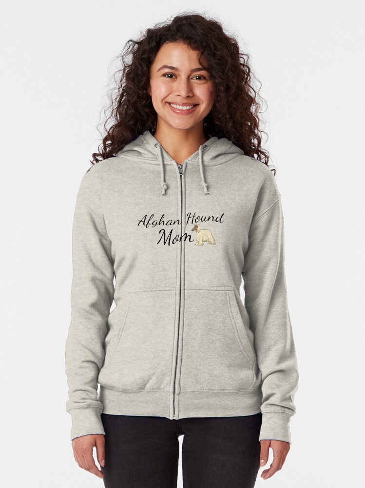 Alternate view of Afghan Hound Mom Zipped Hoodie