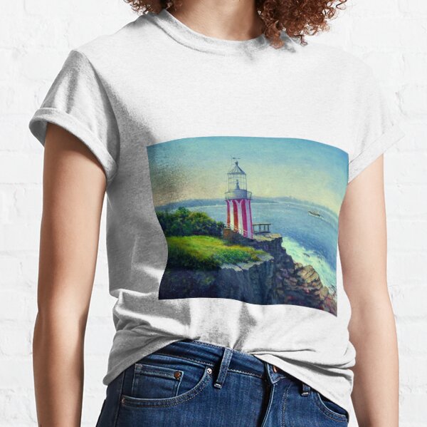 Painting of Hornby Lighthouse Sydney Australia Classic T-Shirt