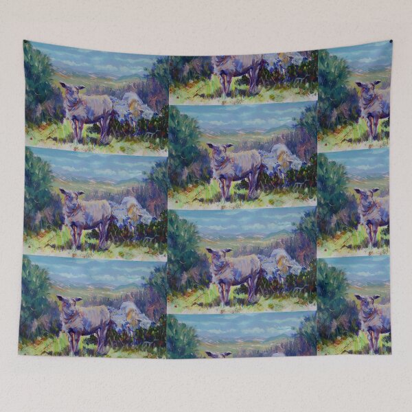 Item preview, Purple Sheep in Landscape Painting designed and sold by MikeJory.