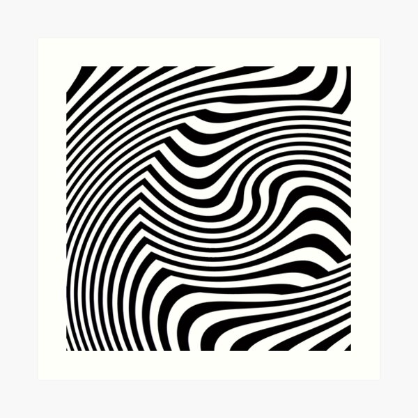 Black And White Optical Illusion Art Print By Artsandsoul Redbubble