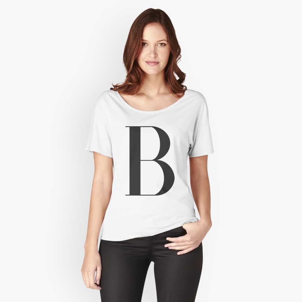 "Bold Letter 'B' Monogram, Typography Letter Art" T-shirt By ...