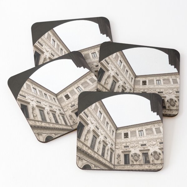 Item preview, Palatial Courtyard Framed - Opulent Walls with Statues Reliefs Friezes and Coats of Arms designed and sold by Georgia Mizuleva.