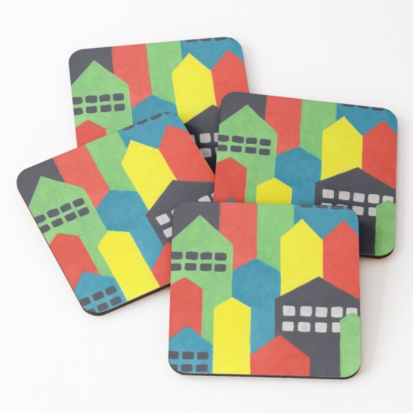 Item preview, Colourful Painted Cityscape designed and sold by Sally Cummings.
