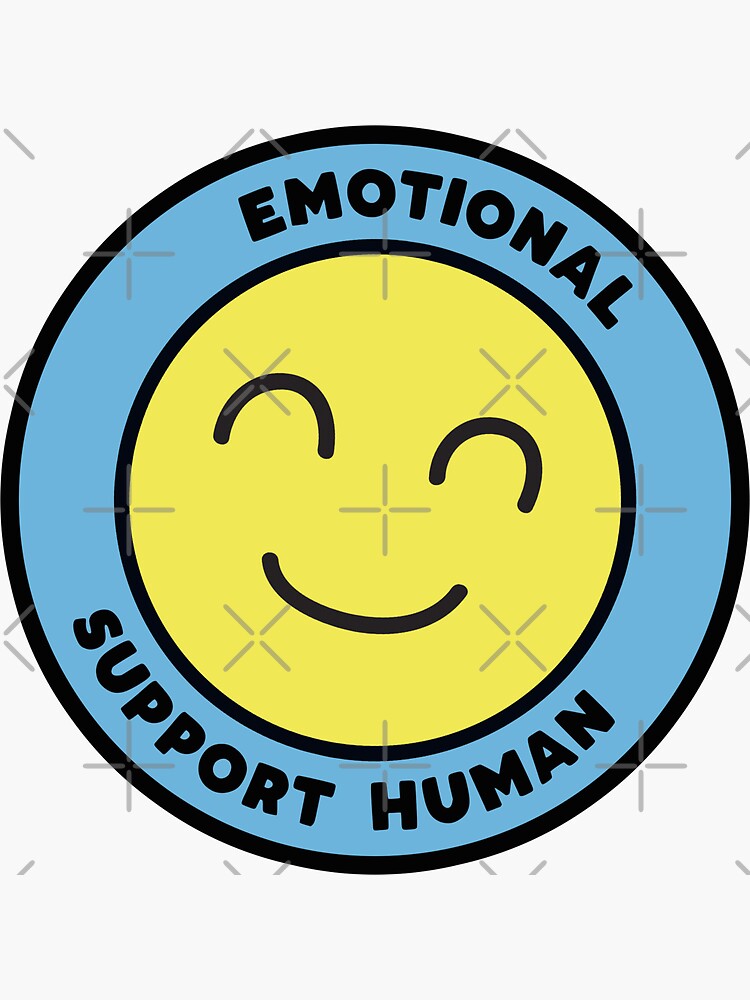 quot Emotional Support Human quot Sticker for Sale by BethsdaleArt Redbubble