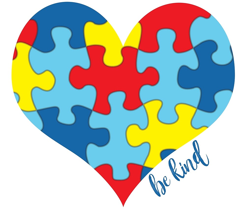 "Autism Awareness - Autism Puzzle Heart Be Kind" by ...
