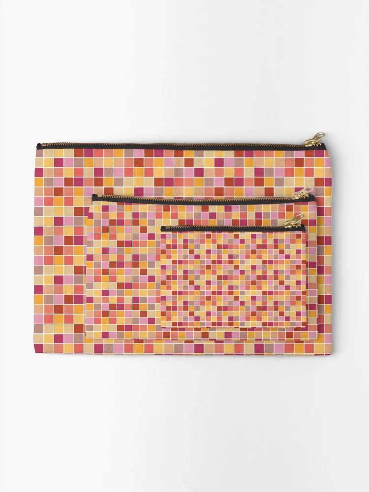 Thumbnail 2 of 4, Zipper Pouch, Autumn Check Pattern designed and sold by studious.