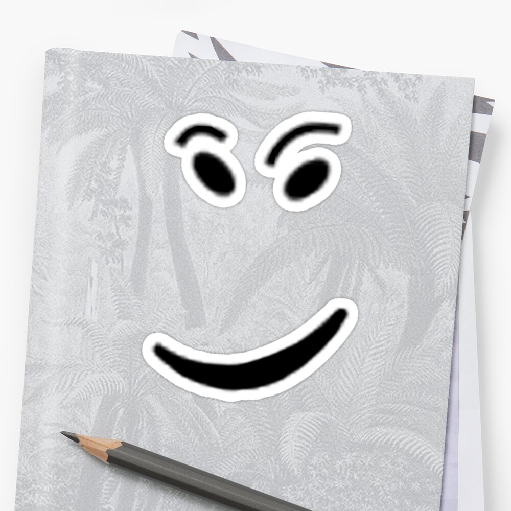 Roblox Check It Face Sticker By Ivarkorr Redbubble - face roblox drawings easy