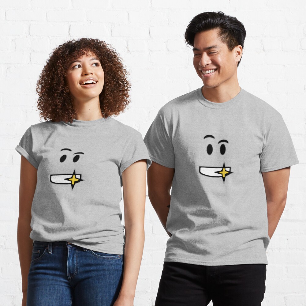 Roblox Golden Shiny Teeth Face T Shirt By Ivarkorr Redbubble - golden roblox shirt