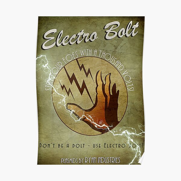 Bioshock: Electro Bolt Plasmid (Detailed) Poster