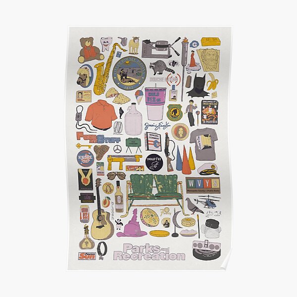 Pawnee Life - Parks and Rec Item Collage  Poster