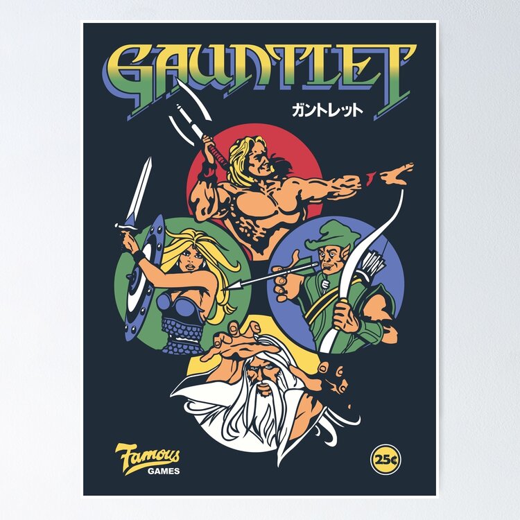 Gauntlet Retro Vintage Arcade Gaming