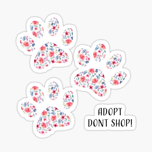 Item preview, Watercolor paw print Adopt dont Shop designed and sold by harpleydesigns.