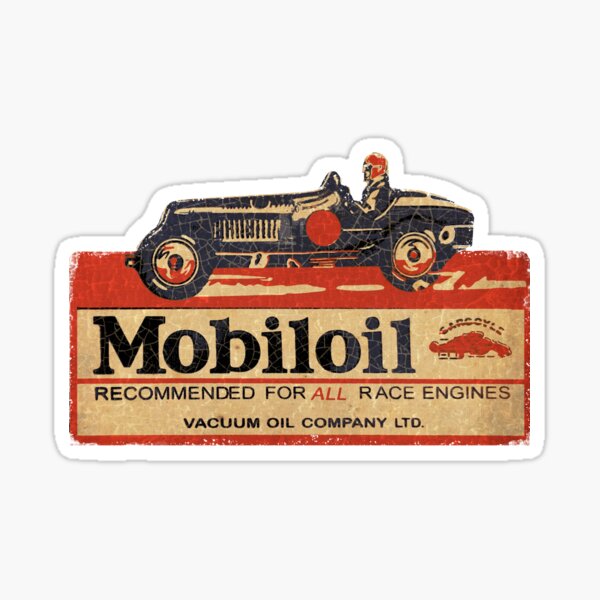 Mobiloil vintage race car usa Sticker