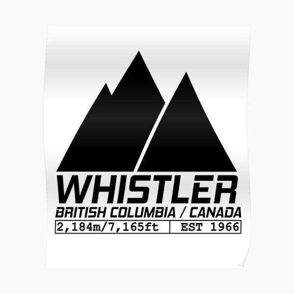 Ski Whistler British Columbia Canada Skiing and Snowboarding Poster