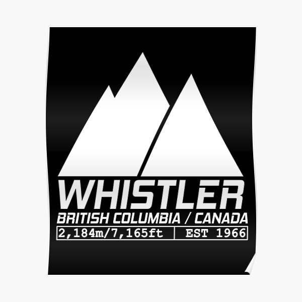 Ski Whistler British Columbia Canada Skiing and Snowboarding Poster