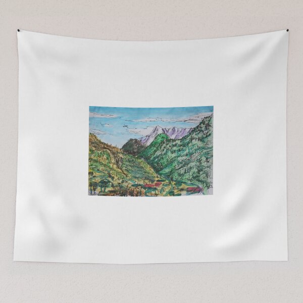 Item preview, Watercolor Sketch - A View in the Direction of Saint Gotthard Pass. Ticino, Switzerland designed and sold by Igor Pozdnyakov.