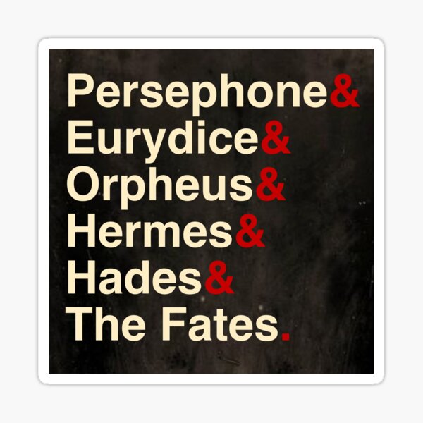 Hadestown la camiseta musical | Camisa de los musicales de Broadway | Persephone & Eurydice & Orpheus & Hermes & Hades & The Fates. Pegatina