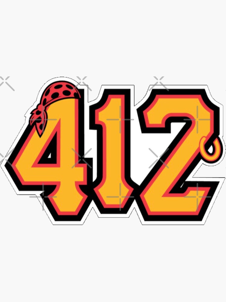 Area Code - 412 - Sports Teams for Pittsburgh - Pittsburgh - Sticker