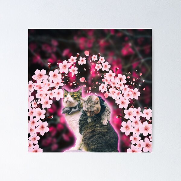 Item preview, Sakura Cherry Blossom Gatos designed and sold by JennWanderer.