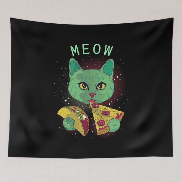 Item preview, Funny Cosmic Science Cat - Eating Taco And Pizza design designed and sold by DNH Threads.