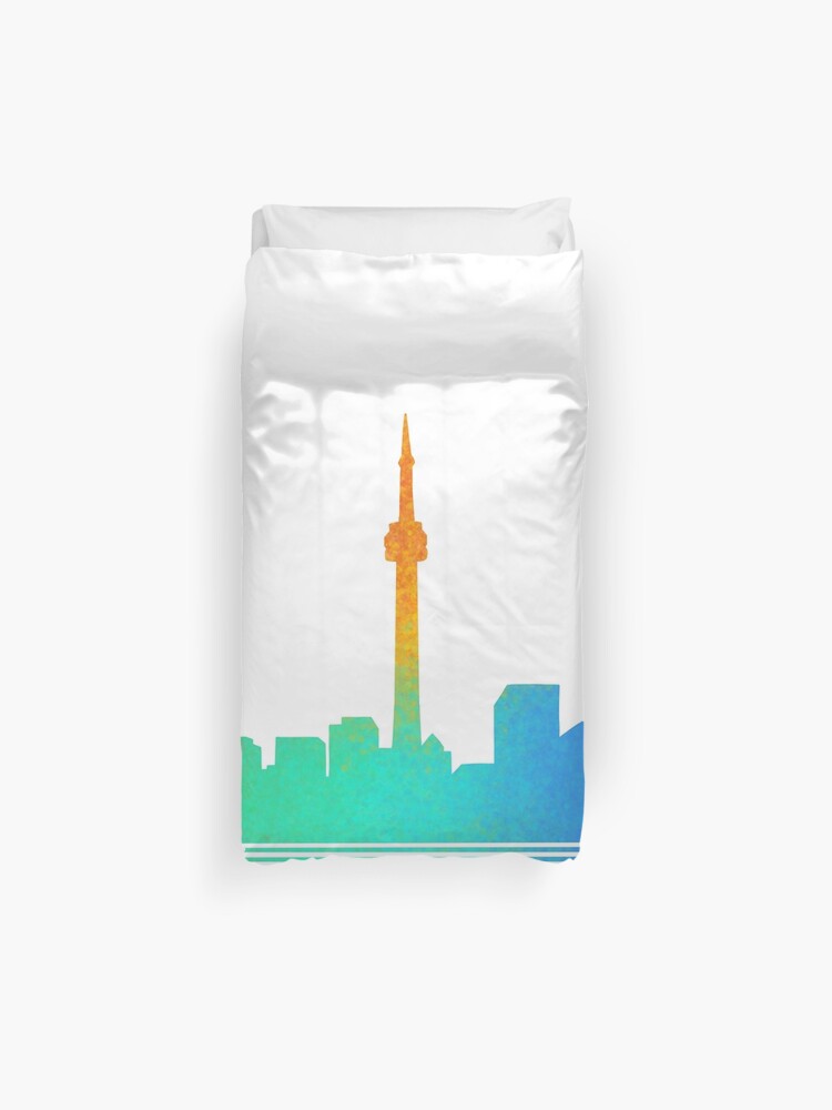 Tie Dye Toronto Skyline Duvet Cover By Bttdrawingboard Redbubble