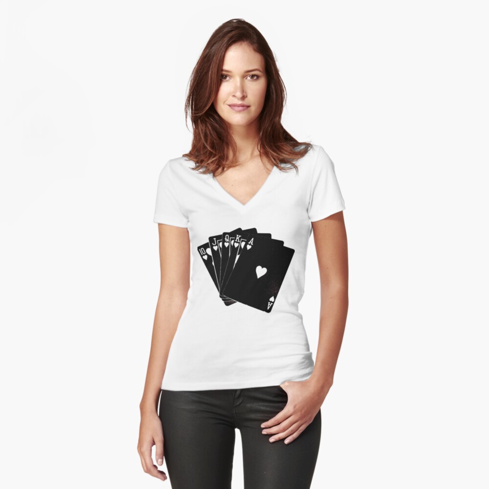 Item preview, Fitted V-Neck T-Shirt designed and sold by SkullCity.