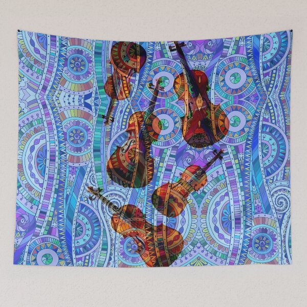 Item preview, Violin Arabesque in Blue designed and sold by Attiva.