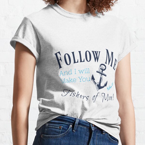 Christian Shirt for Men Fishing Tshirt Fishers of Men Tee Religious T-shirt  for Man Vintage Faith Based T Shirt Bible Verse Tee Mens Jesus T 