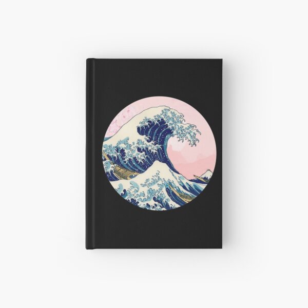The Great Wave off Kanagawa pink sunset Hardcover Journal