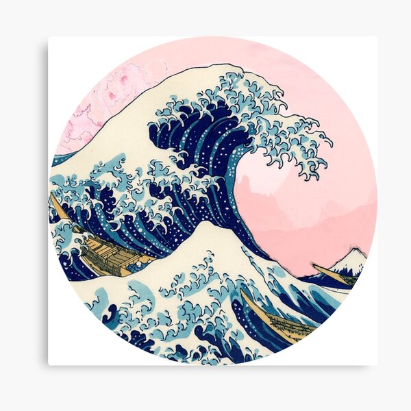 The Great Wave off Kanagawa pink sunset Canvas Print