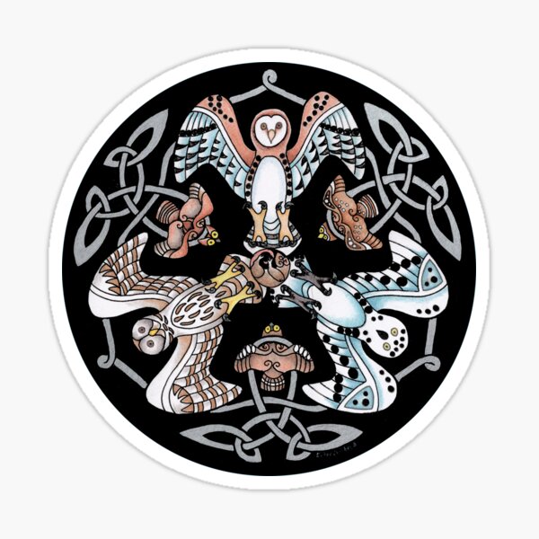 Night Hunters - Celtic Owls Sticker