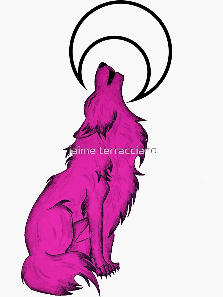 "Pink wolf" Sticker for Sale by jmt1893 Redbubble