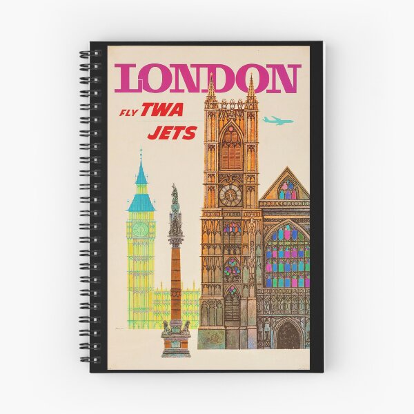 Item preview, VINTAGE FLY TWA JETS TO LONDON TRAVEL ADVERTISEMENT! designed and sold by CinemaObscura.