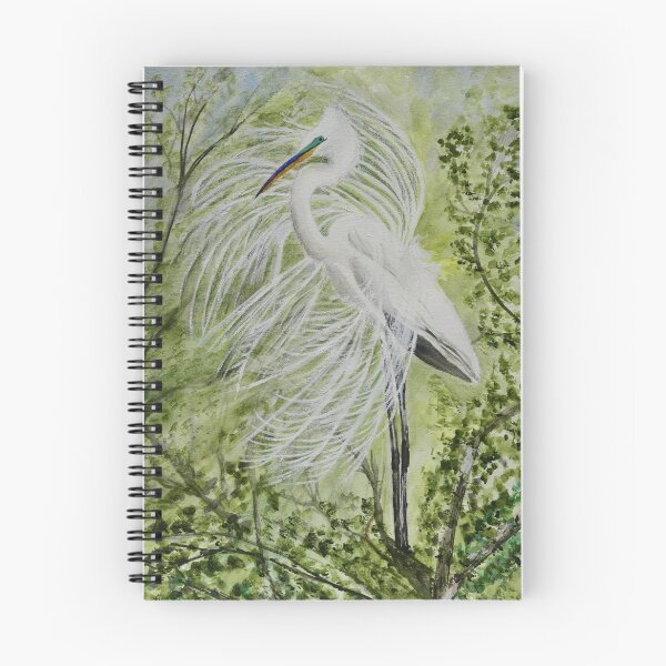 Item preview, Great White Egret Mating Display Watercolor Painting designed and sold by 1Lbrody1.