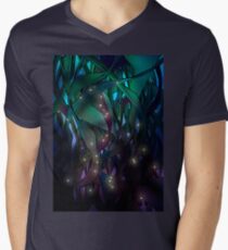 Camiseta para hombre de cuello en v Nocturne (con luciérnagas)